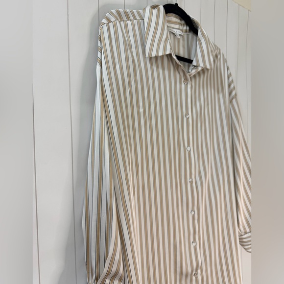 Maison d'Amélie Paris Striped Long Sleeve Button-Down Oversized Shirt Large - Picture 2 of 5